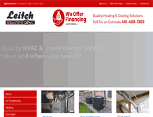 Tablet Screenshot of leitchheatingandairconditioning.com